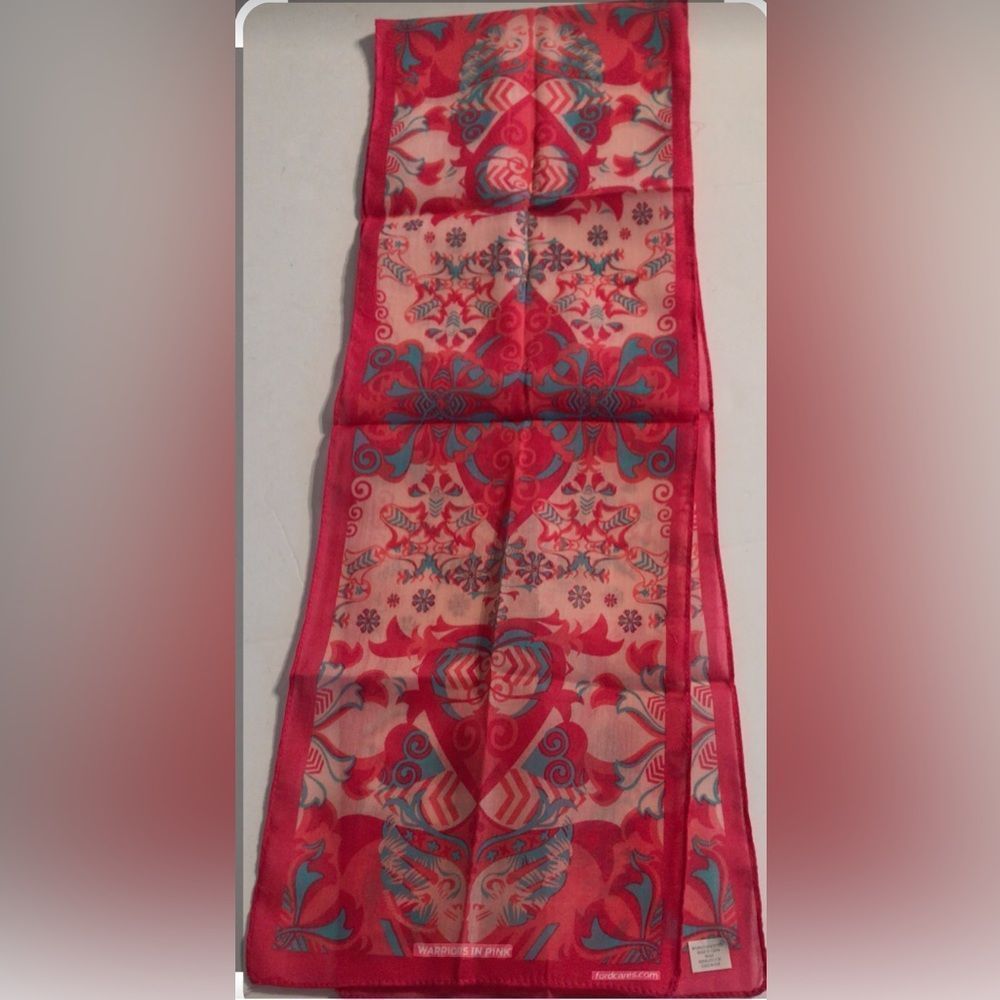 Dark Pink Floral Pattern Lightweight Women's Scarf